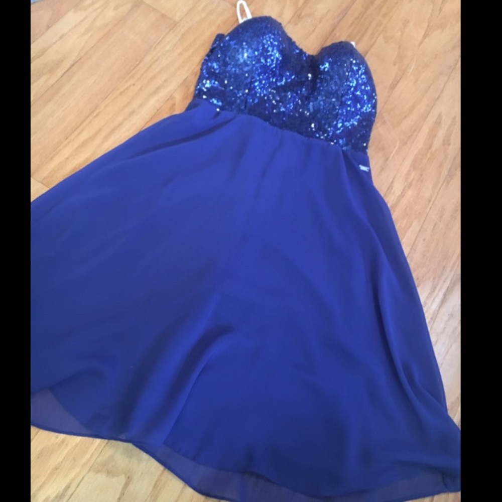 Blue sequin dress